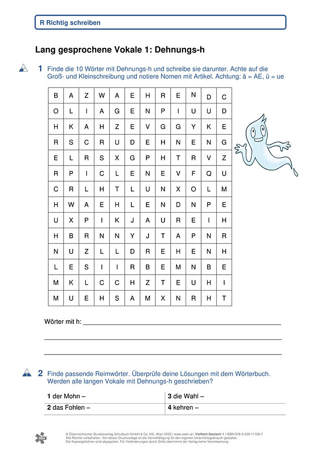 Lang gesprochene Vokale 1