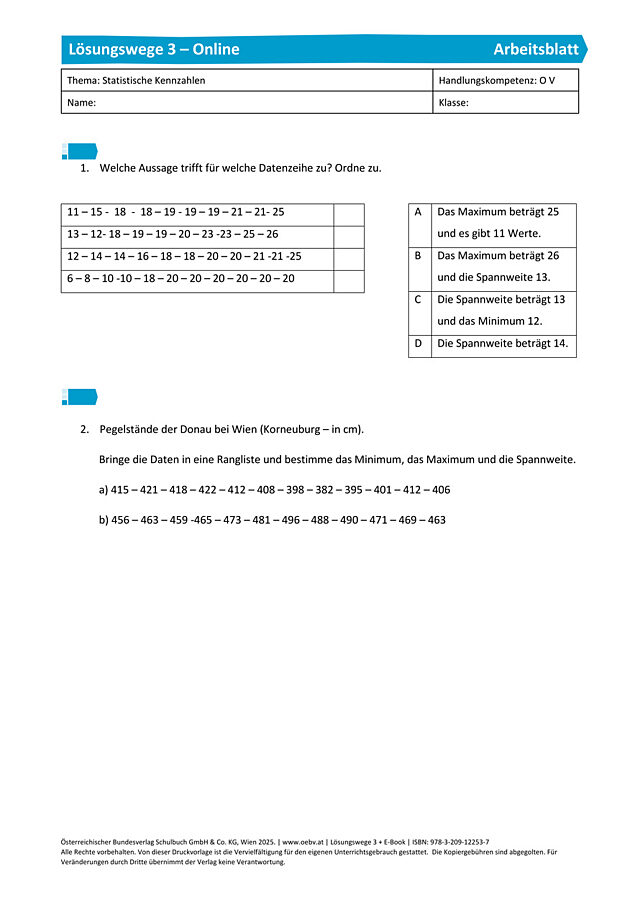 Statistische Kennzahlen