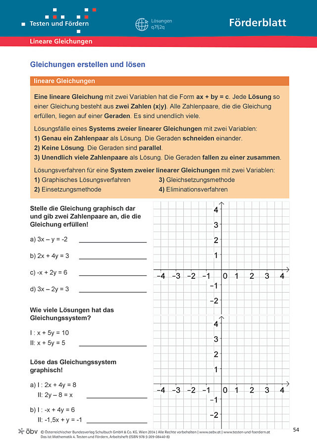 Gleichungen erstellen und lösen
