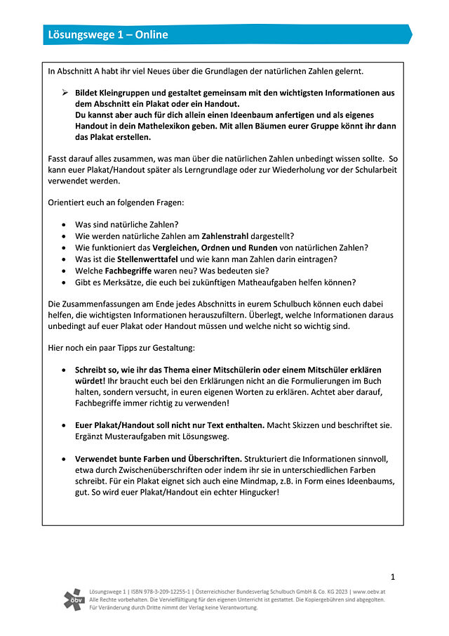 Plakat bzw. Handout