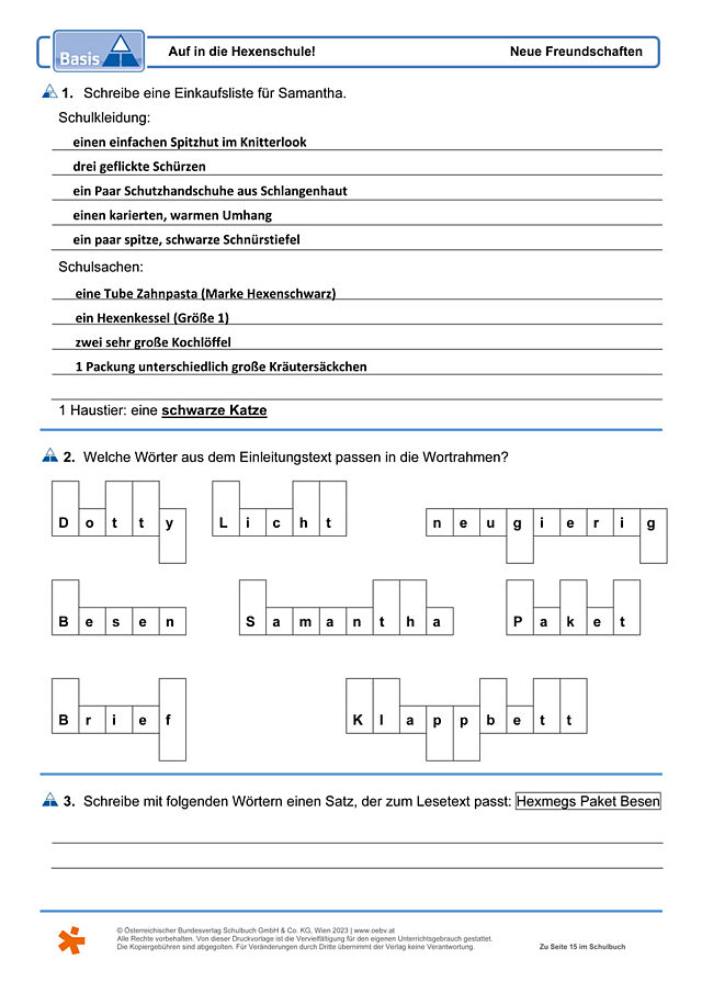 Auf in die Hexenschule!
