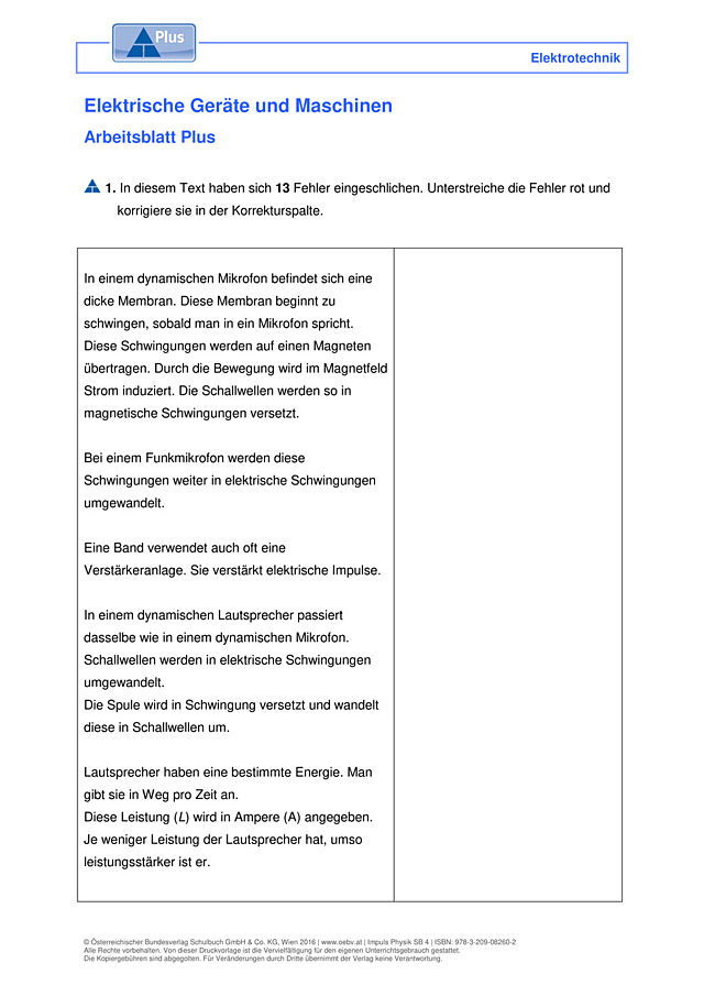 Elektrische Geräte und Maschinen
