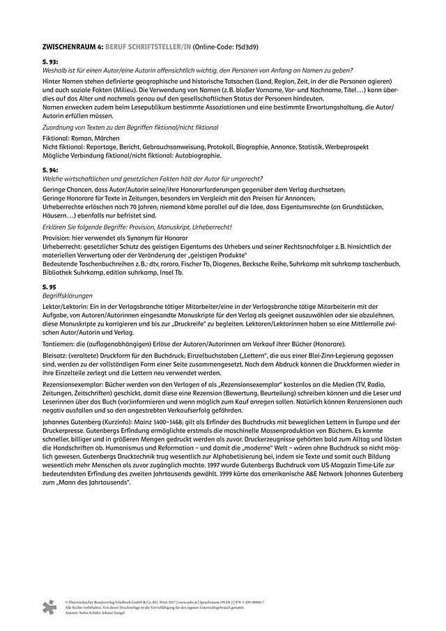 Beruf Schriftstellerin und Schriftsteller