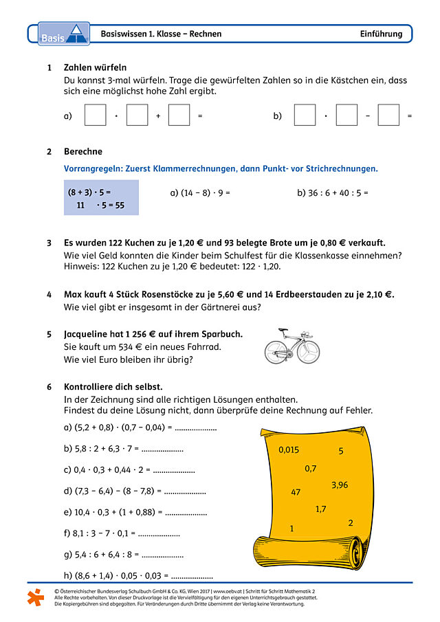 Addieren, Subtrahieren, Multiplizieren, Dividieren