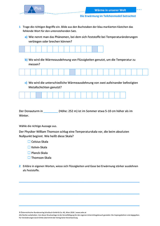 Die Erwärmung im Teilchenmodell betrachtet
