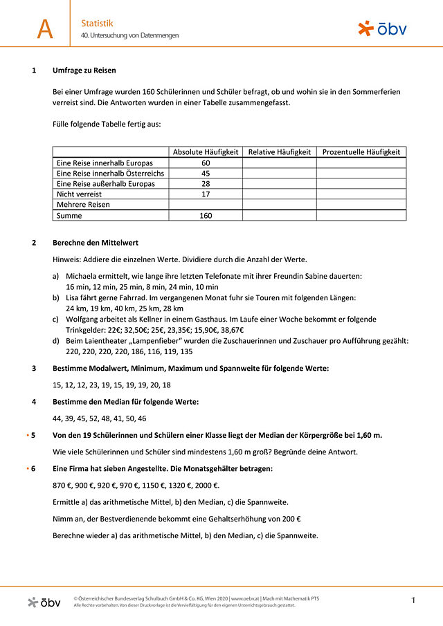 40. Untersuchung von Datenmengen