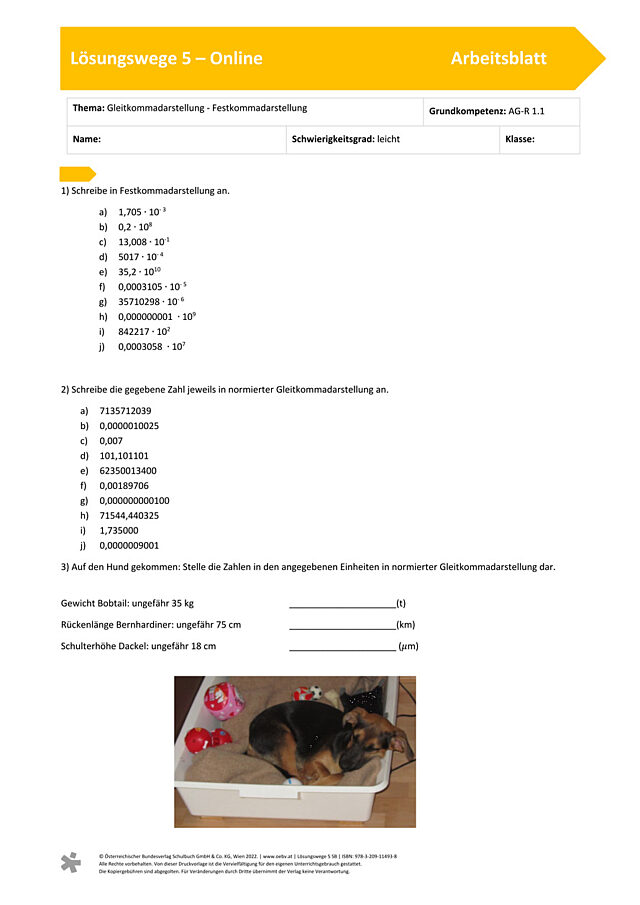 Gleitkommadarstellung - Festkommadarstellung