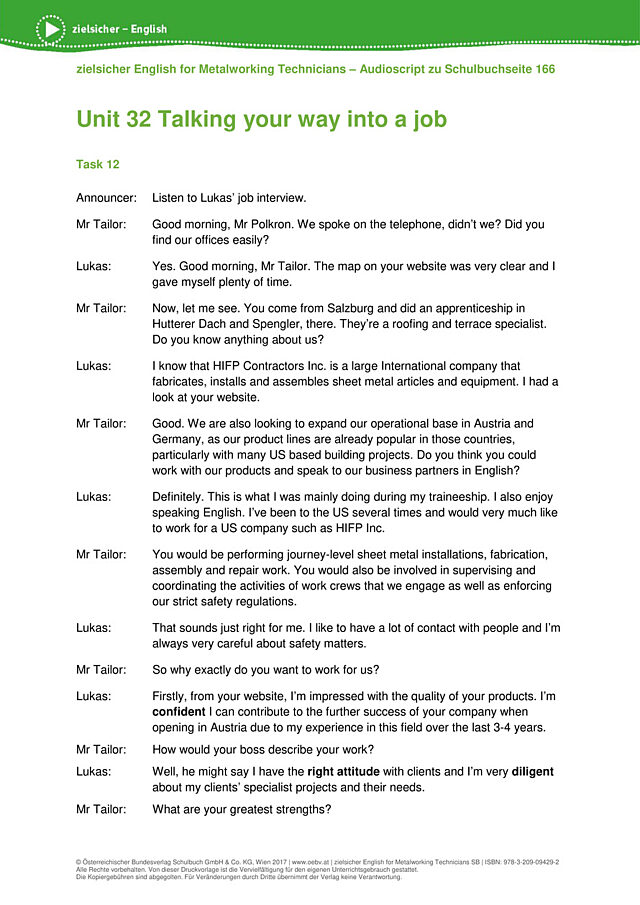 Talking your way into a job