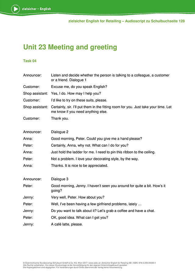 Meeting and greeting
