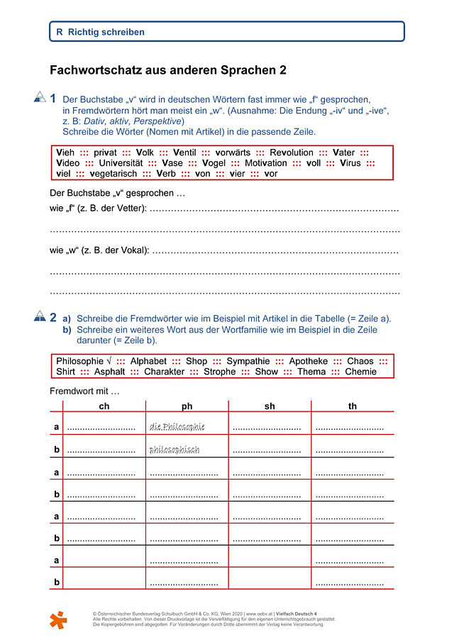 Fachwortschatz aus anderen Sprachen 2