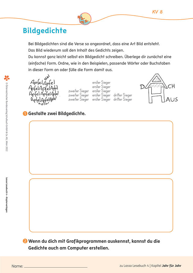 Arbeitsblatt 8: Bildgedichte