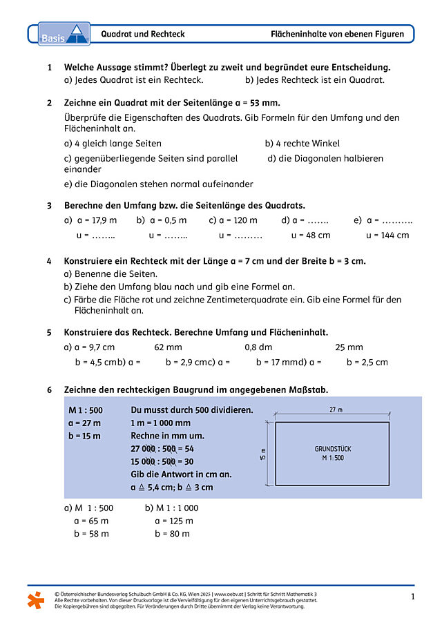 Rechteck und Quadrat