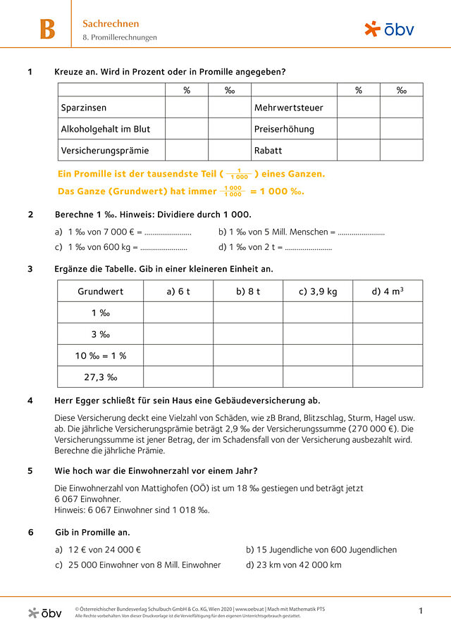 8. Promillerechnungen