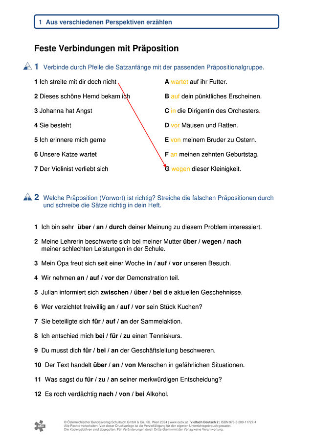 Feste Verbindungen mit Präposition