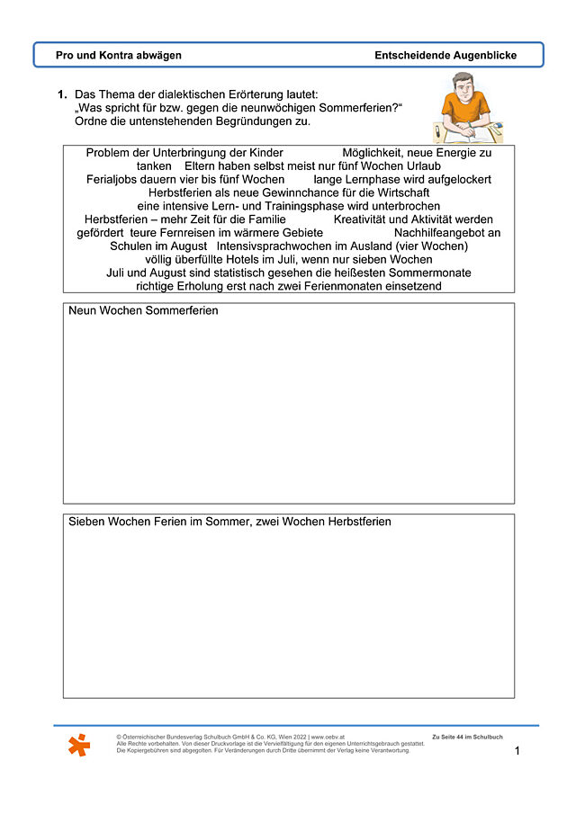 Pro und Kontra abwägen