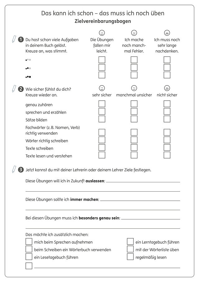 Zielvereinbarung 4. Klasse
