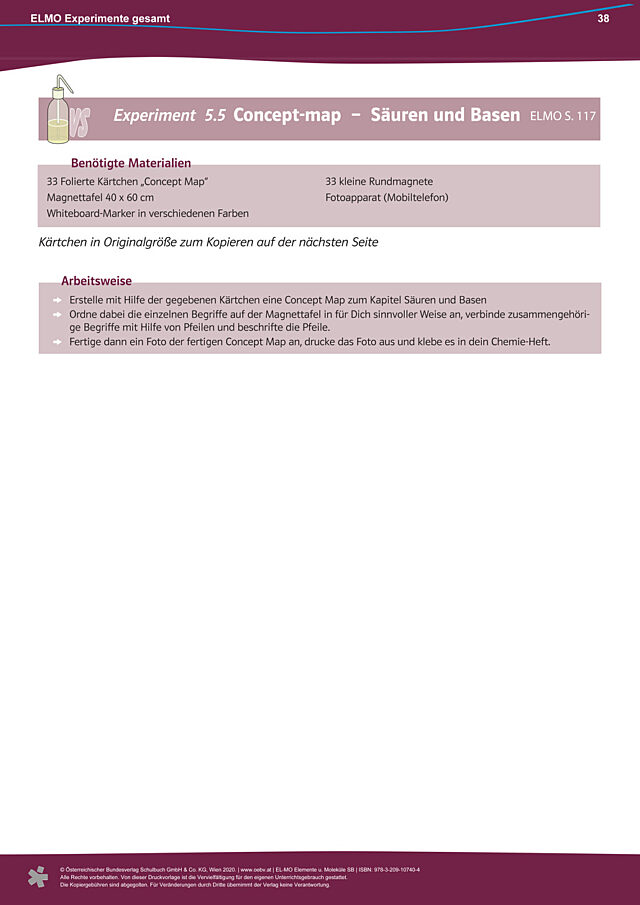 Experimenteanleitung 5.5 "Concept-map – Säuren und Basen“