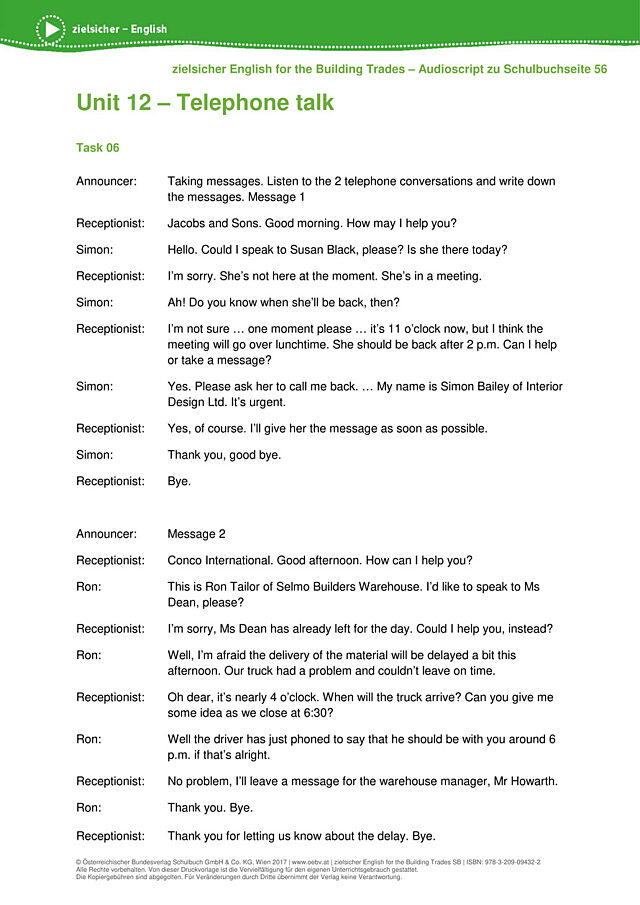 Telephone talk