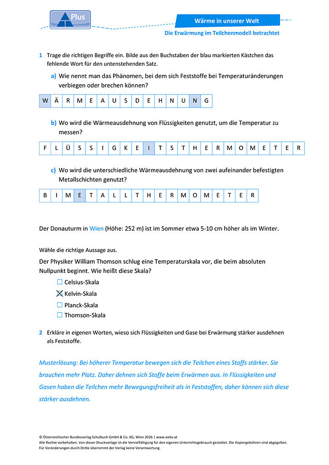 Die Erwärmung im Teilchenmodell betrachtet