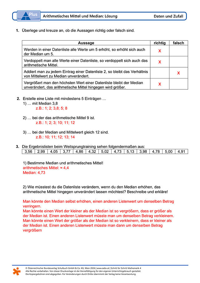 Arithmetisches Mittel und Median