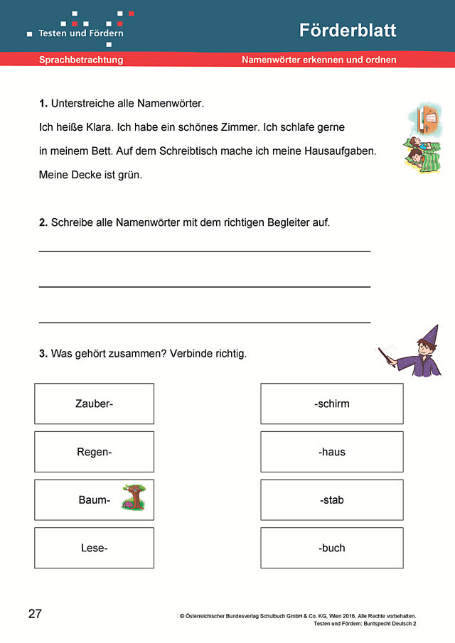 Namenwörter erkennen und ordnen