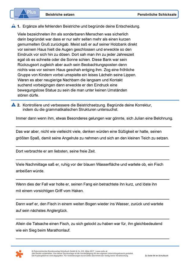 Beistriche setzen