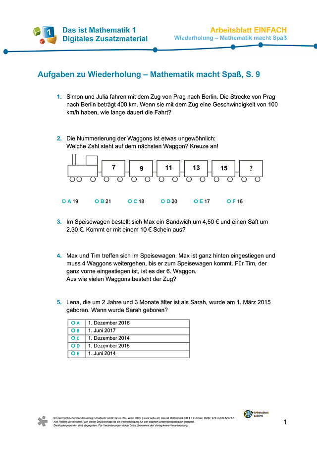 AB einfach Wiederholung - Mathematik macht Spaß