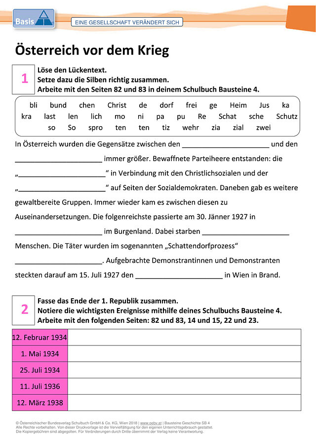Österreich vor dem Krieg