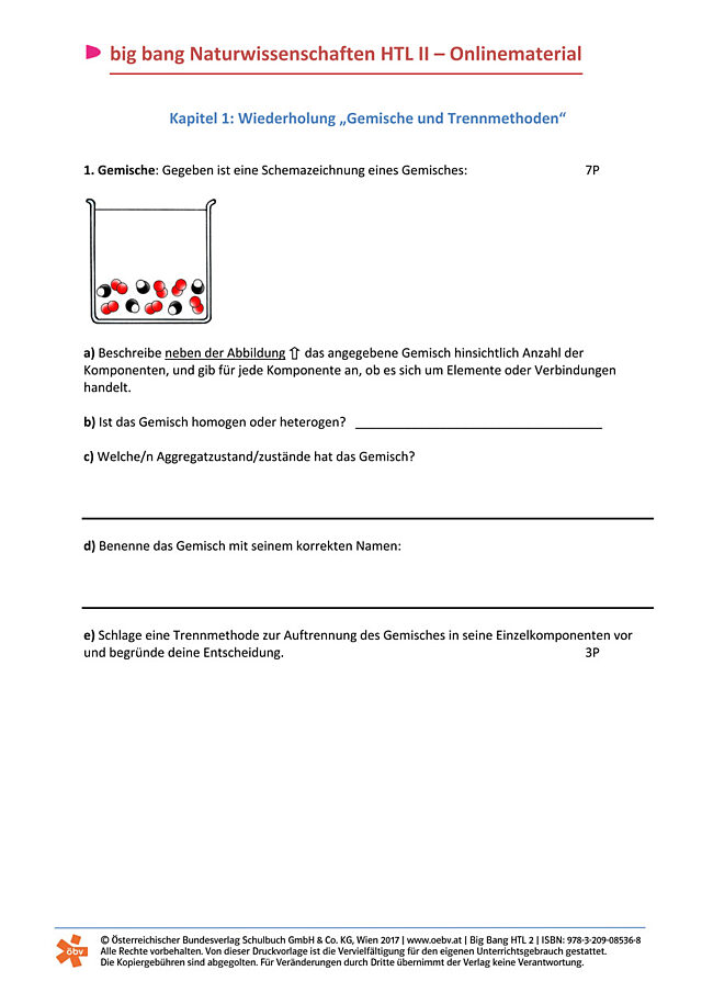 Wiederholung „Gemische und Trennmethoden“