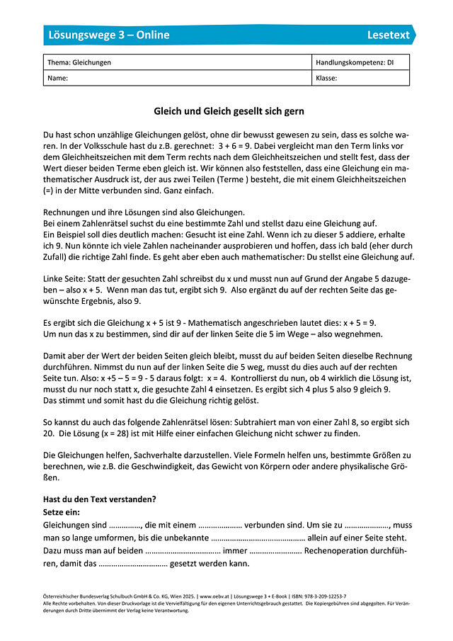 Lesetext 1 - Abschnitt E