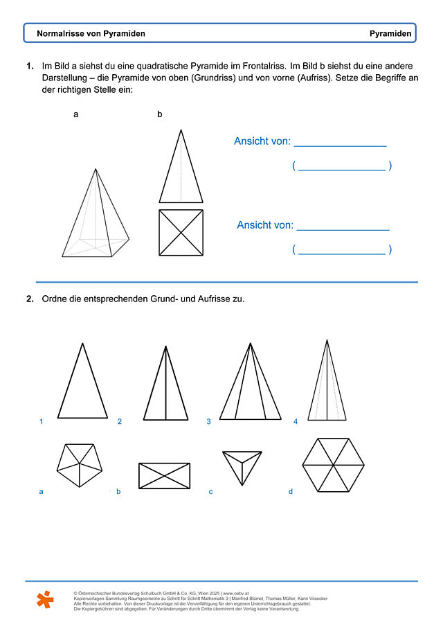 Normalrisse von Pyramiden