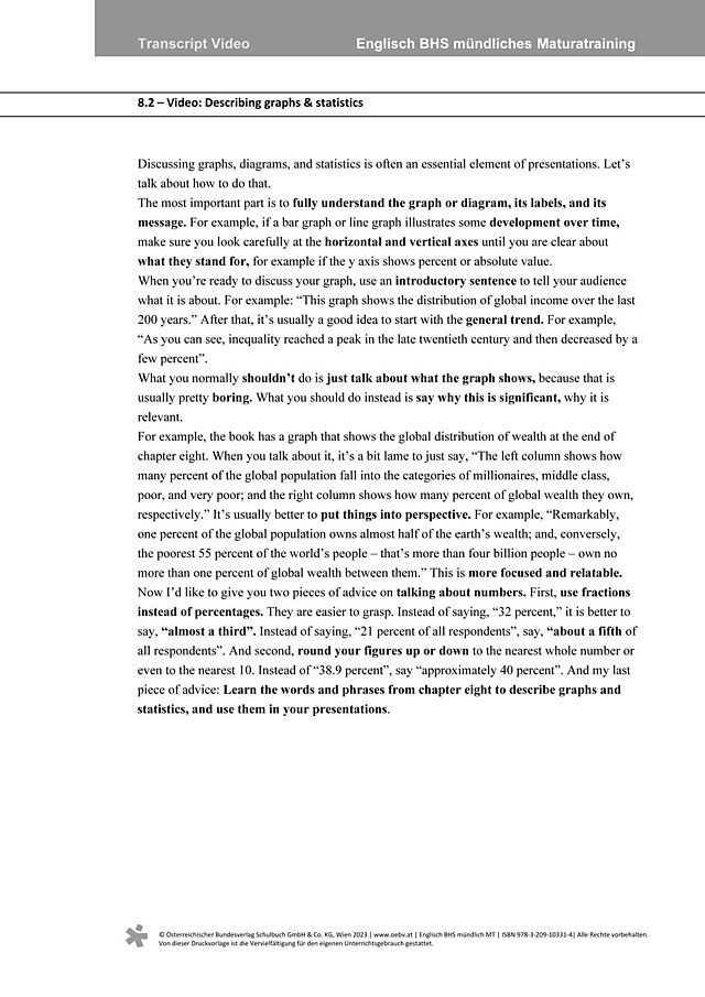 Video 8.2 Graphs and statistics