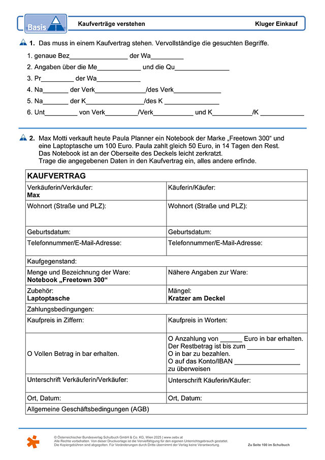 Kaufverträge verstehen