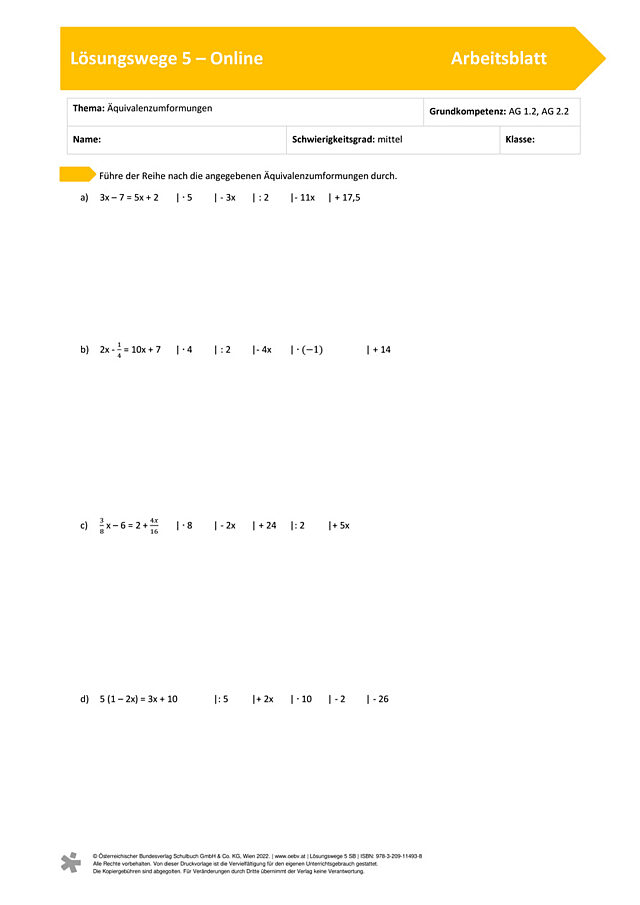 Äquivalenzumformungen