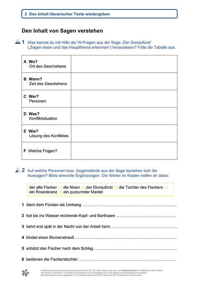 Den Inhalt von Sagen verstehen