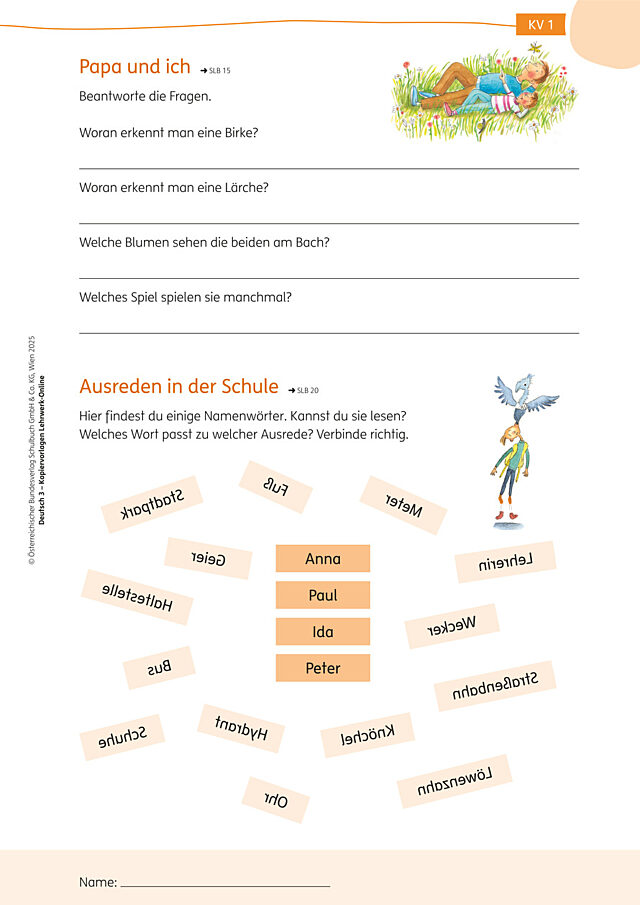 Papa und ich, Ausreden in der Schule