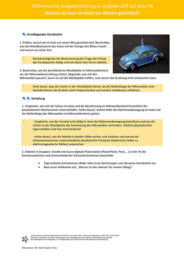 differenzierte Aufgabe zu Kapitel 29