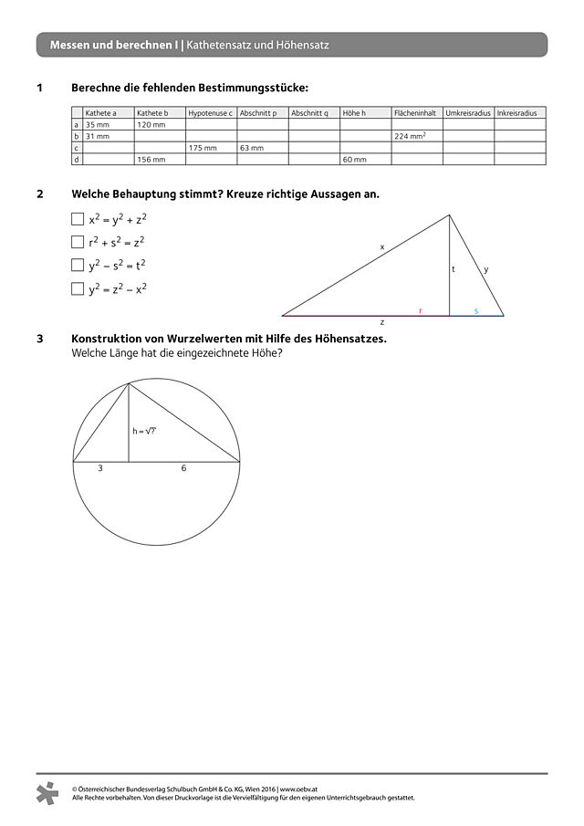 Allgemeines Arbeitsblatt anspruchsvoll