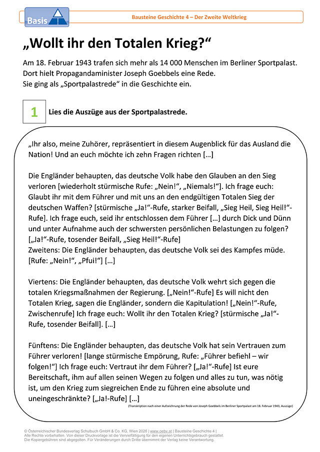 "Wollt ihr den Totalen Krieg"