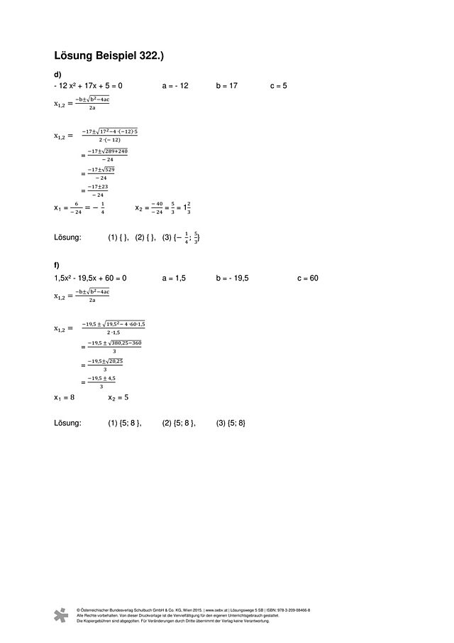 Beispiel 322 d, f