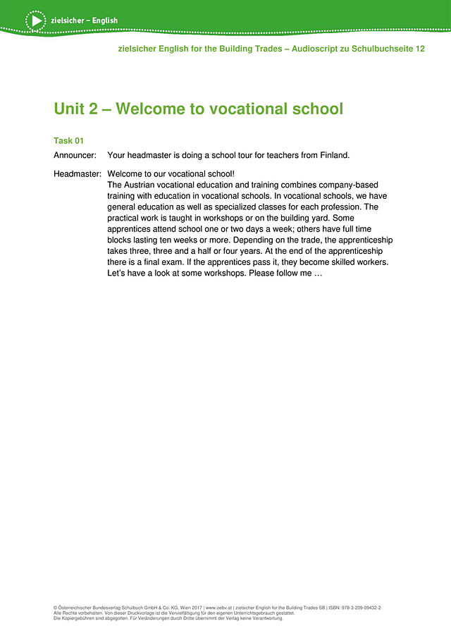 Welcome to vocational school