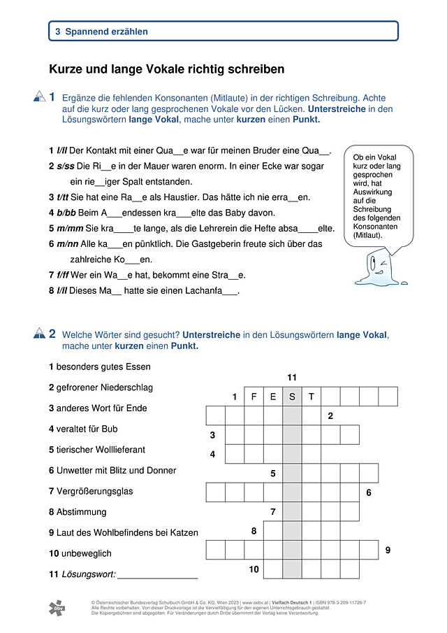 Lange und kurze Vokale