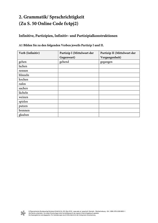 Grammatik / Sprachrichtigkeit 1