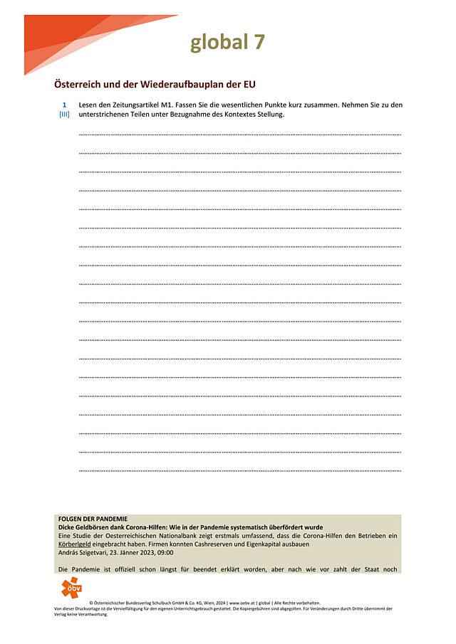 Österreich und der Wiederaufbauplan der EU