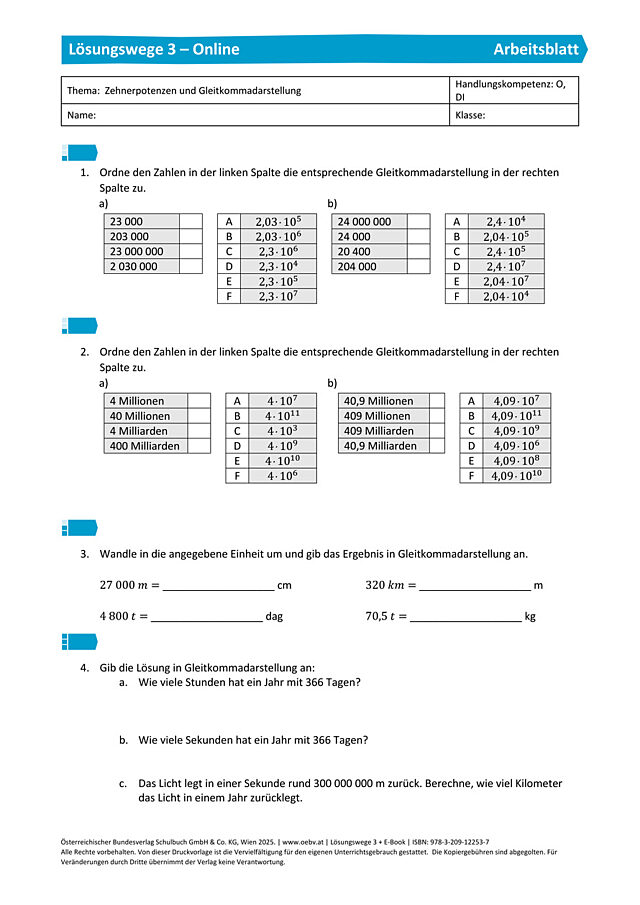 Gecheckt Zehnerpotenzen und Gleitkommadarstellung