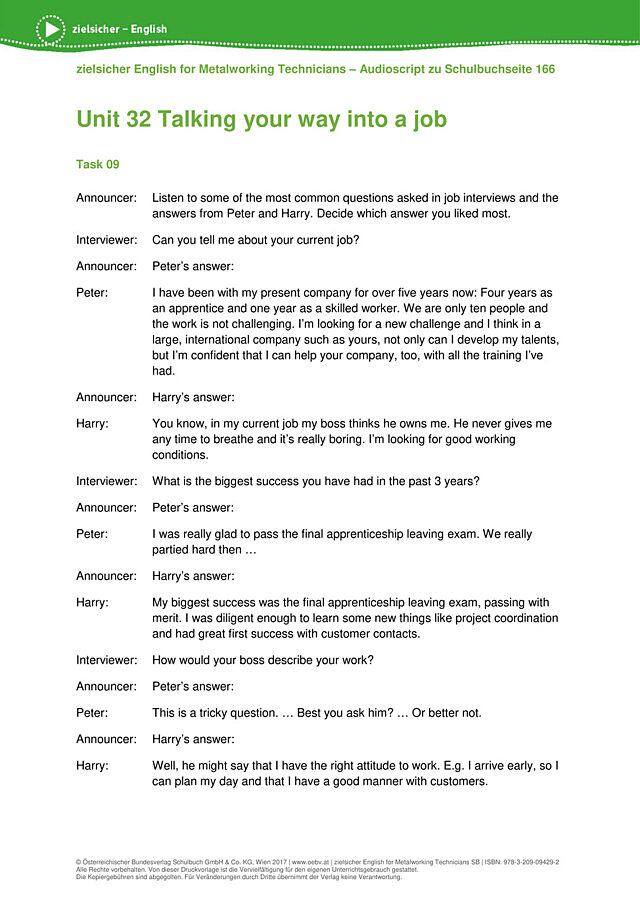Talking your way into a job