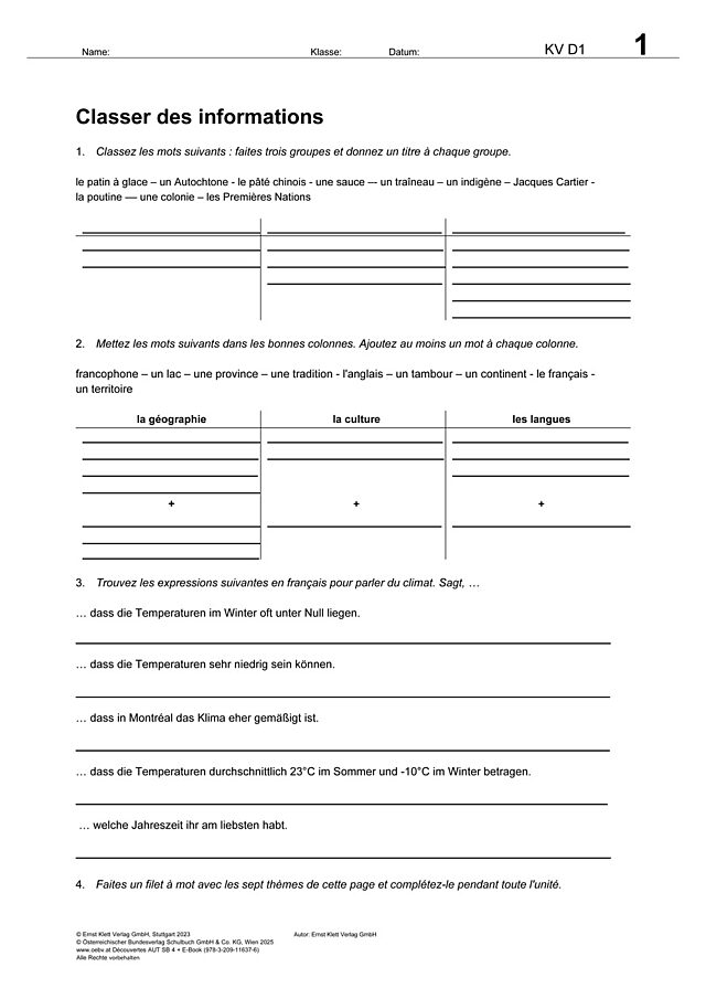 Classer des informations