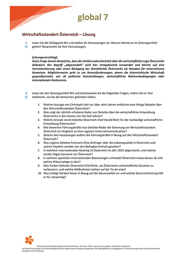 Wirtschaftsstandort Österreich