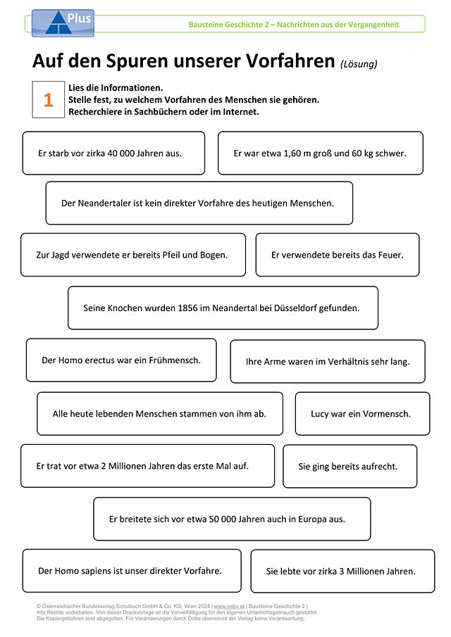 Auf den Spuren unserer Vorfahren