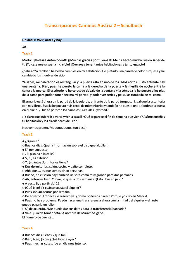 Transkriptionen zum Schulbuch